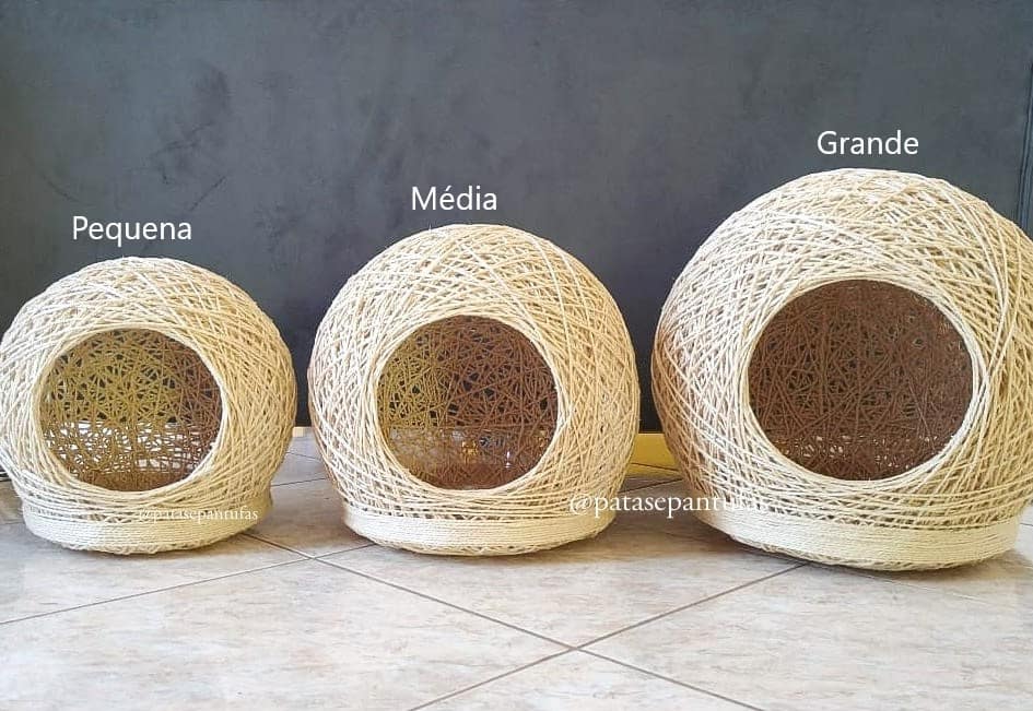 Tocas Ninho de sisal nos tamanhos pequeno, médio e grande