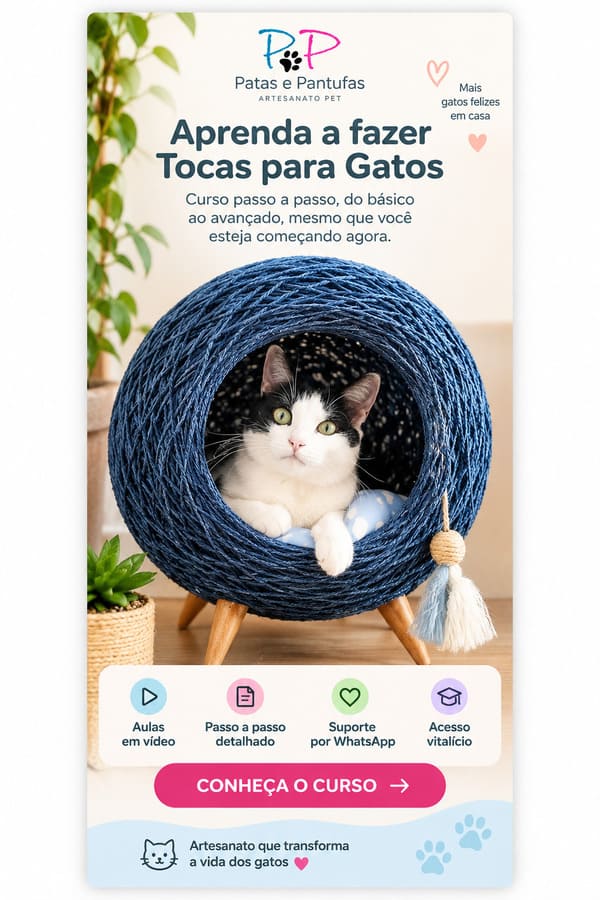 Curso de Tocas para Gatos da Patas e Pantufas