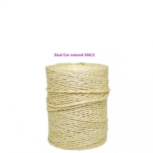 rolo de sisal cor natural com espessura 500/2 usado em artesanato